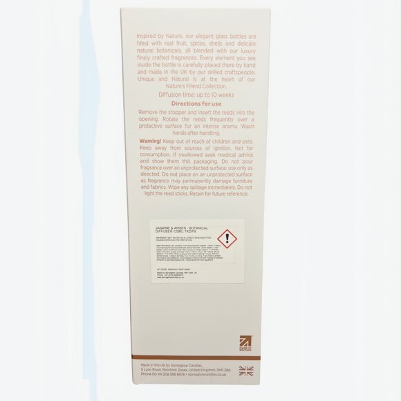 NEW Stoneglow Candles Jasmine & Amber Fragranced Reed Diffuser - 4.06 fl oz - Picture 3 of 5